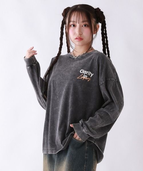 repipi armario（レピピ アルマリオ）の「AcidWashルーズロンT（Tシャツ/カットソー・キッズ・ブラック系2/ブラック系3/ブラック系1/ホワイト系2/ホワイト系1/ホワイト系3/ピンク・SMALL/LARGE/MEDIUM）」の20枚目の写真