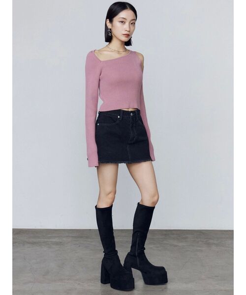 EMODA（エモダ）の「スキンラインニット（ニット/セーター・レディース・ピンク/ホワイト/ブラック/グレー・FREE）」の19枚目の写真