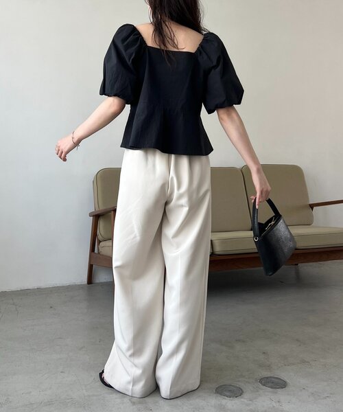 CAPRICIEUX LE'MAGE(カプリシューレマージュ)の「【オフショルでも着られる】パフスリーブペプラムブラウス(シャツ/ブラウス・レディース・ブラック/ホワイト/ブルー・FREE)」の20枚目の写真