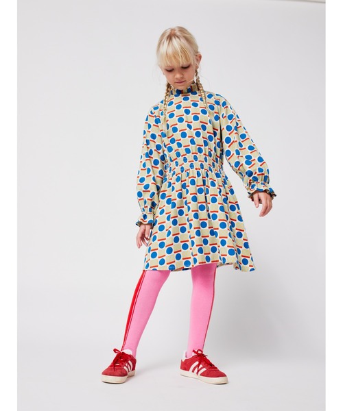BOBO CHOSES(ボボショーズ)の「Geometric Scacs all over dress(ワンピース・キッズ・オフホワイト・4-5YEAR/2-3YEAR/6-7YEAR/8-9y/10-11y/12-13y)」の1枚目の写真