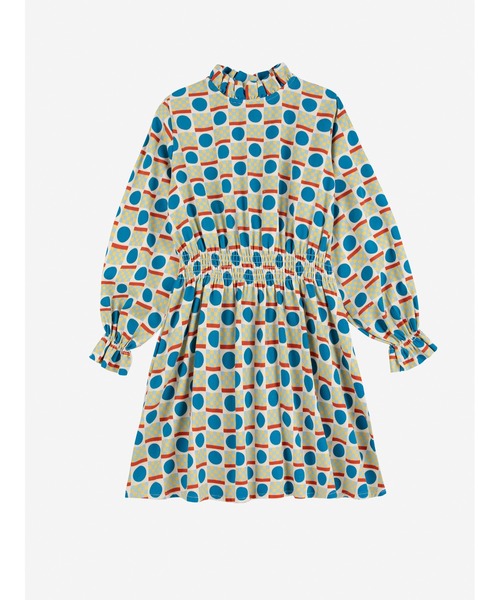 BOBO CHOSES(ボボショーズ)の「Geometric Scacs all over dress(ワンピース・キッズ・オフホワイト・4-5YEAR/2-3YEAR/6-7YEAR/8-9y/10-11y/12-13y)」の2枚目の写真