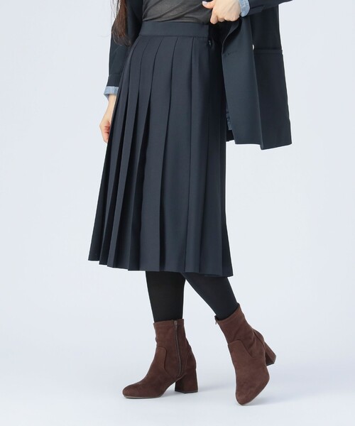 BEAMS HEART(ビームスハート)の「プリーツ ミディ スカート(スカート・レディース・グレー/ネイビー・FREE)」の1枚目の写真