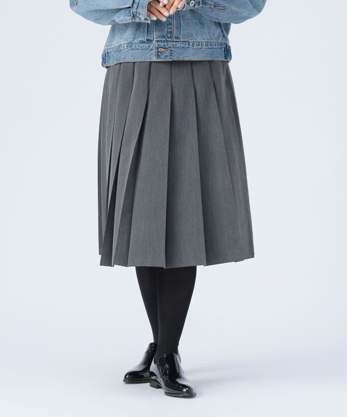 BEAMS HEART(ビームスハート)の「プリーツ ミディ スカート(スカート・レディース・グレー/ネイビー・FREE)」の2枚目の写真