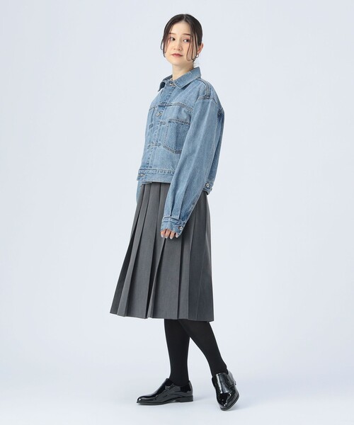 BEAMS HEART(ビームスハート)の「プリーツ ミディ スカート(スカート・レディース・グレー/ネイビー・FREE)」の3枚目の写真