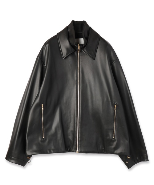CULLNI（クルニ）の「Faux Leather Layerd Collar Zip Up Jacket
