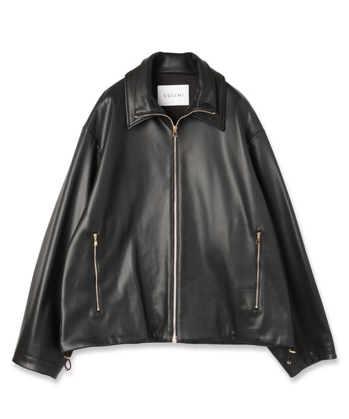 CULLNI（クルニ）の「Faux Leather Layerd Collar Zip Up Jacket