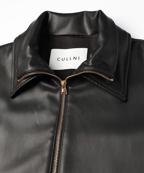CULLNI(クルニ)の「Faux Leather Layerd Collar Zip Up Jacket(ブルゾン・メンズ・ブラック・2/1/0)」の7枚目の写真