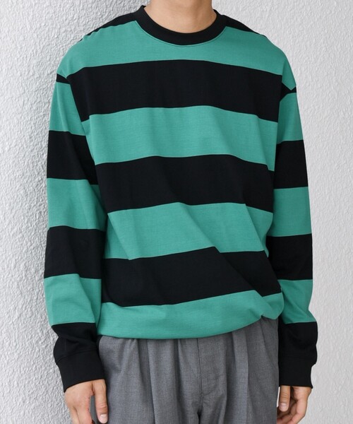 SHIPS any(シップス エニィ)の「SHIPS any: ワイド カラー ボーダー スピンドル Tシャツ (ロンT)◇(Tシャツ/カットソー・メンズ・ブラウン/ワイン/ブラック/グリーン・MEDIUM/LARGE)」の22枚目の写真