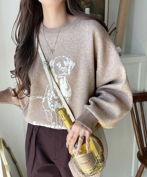 セール】着心地抜群！大人かわいいスタイルに♪ダブルジャガード配色