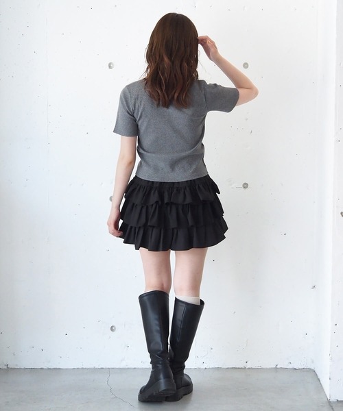 tiptop(ティップトップ)の「3段フリルスカパン(スカート・レディース・チャコールグレー/ブラック/ホワイト系その他・FREE)」の19枚目の写真