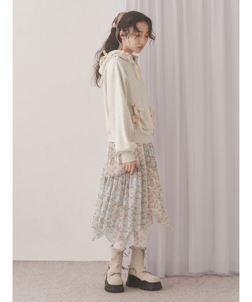 merry jenny（メリージェニー）の「ribbon ribbonニットブーツ（ブーツ・レディース・ブラック/ベージュ・LARGE/MEDIUM）」の14枚目の写真