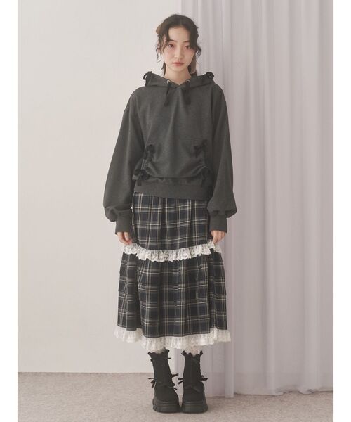 merry jenny(メリージェニー)の「ribbon ribbonニットブーツ(ブーツ・レディース・ブラック/ベージュ・LARGE/MEDIUM)」の3枚目の写真