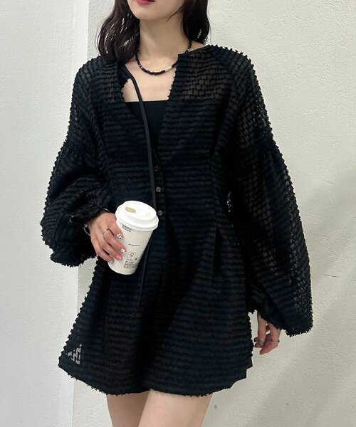 mystic フリンジシェイプチュニック フリンジシェイプチュニック（シャツ/ブラウス）｜mystic