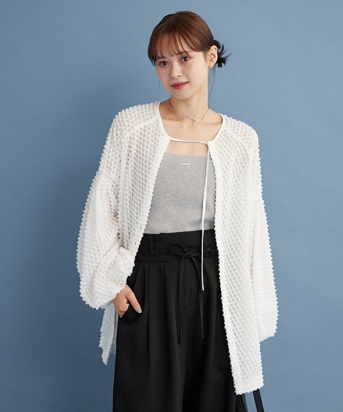 フリンジシェイプチュニック　mystic ブラック mystic ブラウス シャツ フリンジシェイプチュニック レディース