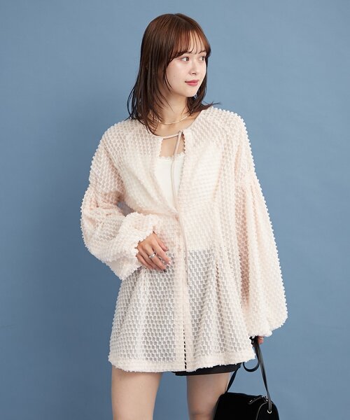 mystic フリンジシェイプチュニック ベージュ フリンジシェイプチュニック（シャツ/ブラウス）｜mystic