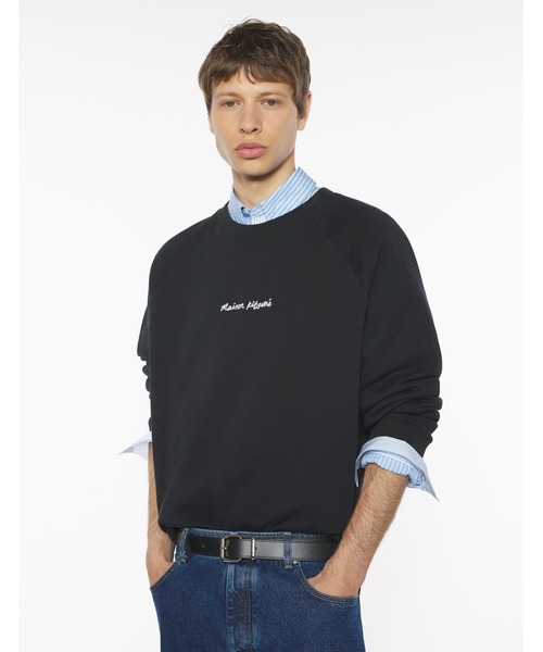 Maison Kitsune(メゾンキツネ)の「MAISON KITSUNE LINE HANDWRITING OVERSIZE SWEATSHIRT(スウェット・メンズ・ブラック/グレイッシュブルー・L/M/S/XS/XL)」の5枚目の写真