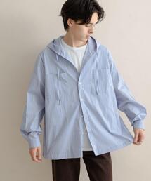 SENSE OF PLACE by URBAN RESEARCH | ストライプフーディールーズシャツ(シャツ/ブラウス)