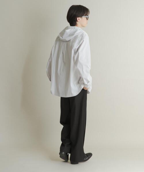 SENSE OF PLACE by URBAN RESEARCH（センスオブプレイスバイアーバンリサーチ）の「ストライプフーディールーズシャツ（シャツ/ブラウス・メンズ・ブルー/ホワイト・MEDIUM/LARGE）」の11枚目の写真