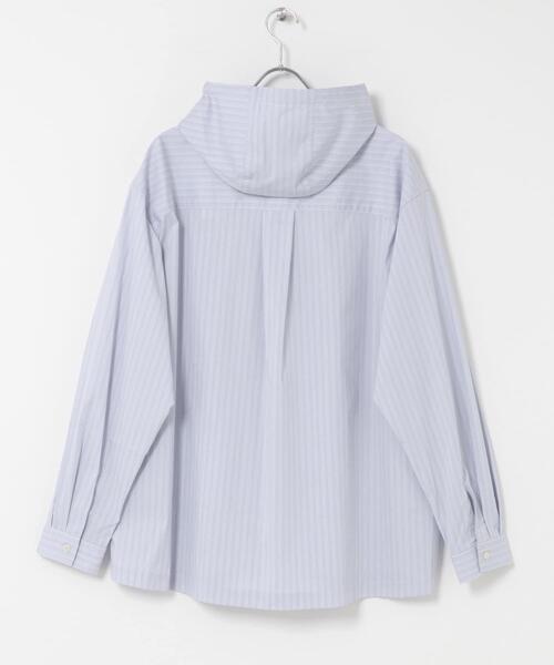 SENSE OF PLACE by URBAN RESEARCH（センスオブプレイスバイアーバンリサーチ）の「ストライプフーディールーズシャツ（シャツ/ブラウス・メンズ・ブルー/ホワイト・MEDIUM/LARGE）」の18枚目の写真