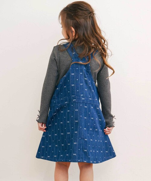 SLAP SLIP（スラップスリップ）の「デニムツイル総柄ジャンパースカート(80~130cm)（ジャンパースカート・キッズ・ホワイト系その他2/ブルー系その他2・110cm/130cm/100cm/80ｃｍ/90cm/120cm）」の11枚目の写真