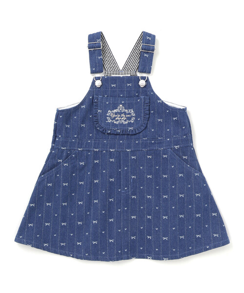 SLAP SLIP（スラップスリップ）の「デニムツイル総柄ジャンパースカート(80~130cm)（ジャンパースカート・キッズ・ホワイト系その他2/ブルー系その他2・110cm/130cm/100cm/80ｃｍ/90cm/120cm）」の16枚目の写真