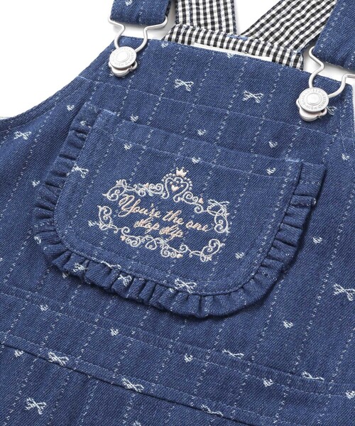 SLAP SLIP（スラップスリップ）の「デニムツイル総柄ジャンパースカート(80~130cm)（ジャンパースカート・キッズ・ホワイト系その他2/ブルー系その他2・110cm/130cm/100cm/80ｃｍ/90cm/120cm）」の4枚目の写真