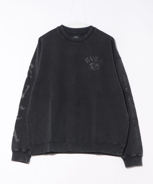 RVCA(ルーカ)の「RVCA/ルーカ VA WORLD WIDE CR スウェット BF042-054(スウェット・メンズ・スミクロ/ホワイト×ブラック・S/L/M)」の2枚目の写真