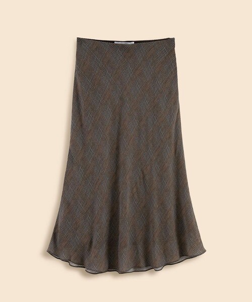 BROOKS BROTHERS(ブルックスブラザーズ)の「レーヨンシフォン グレンチェック フレアスカート(スカート・レディース・ブラウン・LARGE/MEDIUM/SMALL/X-SMALL)」の5枚目の写真