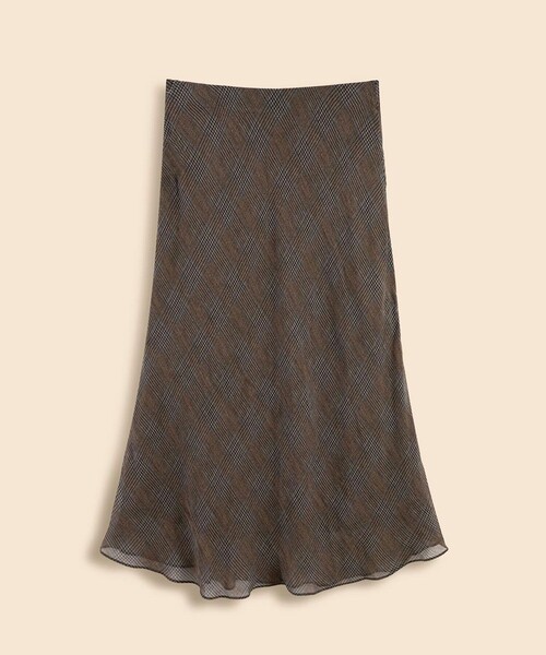 BROOKS BROTHERS(ブルックスブラザーズ)の「レーヨンシフォン グレンチェック フレアスカート(スカート・レディース・ブラウン・LARGE/MEDIUM/SMALL/X-SMALL)」の6枚目の写真