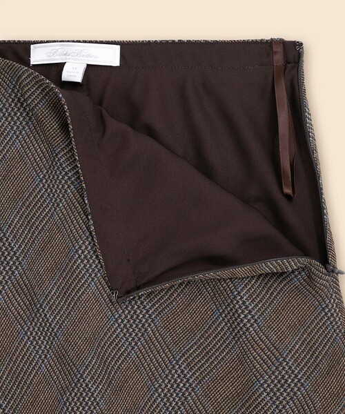 BROOKS BROTHERS(ブルックスブラザーズ)の「レーヨンシフォン グレンチェック フレアスカート(スカート・レディース・ブラウン・LARGE/MEDIUM/SMALL/X-SMALL)」の7枚目の写真