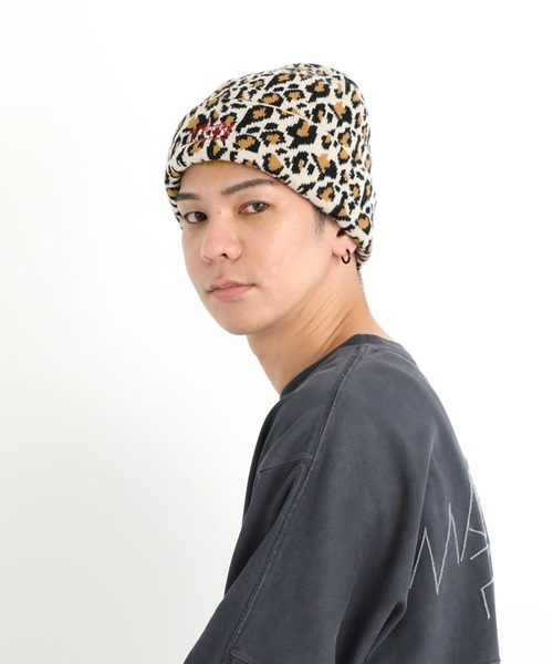 Manhattan Portage/マンハッタンポーテージ ビーニー LEOPARD JACQUARD
