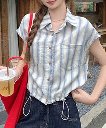 ストライプ」に該当するレディースのシャツ/ブラウス（半袖