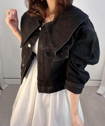 Diosfront（ディオスフロント）の「ビックカラーショート丈デニムジャケット（デニムジャケット）」