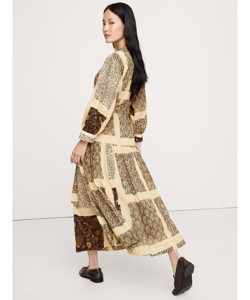 Banana Republic（バナナリパブリック）の「コットン ドロップウエスト マキシ シャツドレス（ワンピース・レディース・ベージュ/ネイビー・S/L/M/XS）」の6枚目の写真