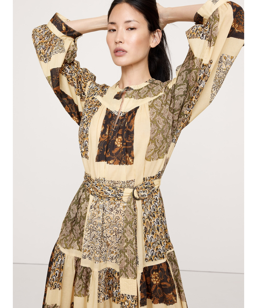 Banana Republic（バナナリパブリック）の「コットン ドロップウエスト マキシ シャツドレス（ワンピース・レディース・ベージュ/ネイビー・S/L/M/XS）」の8枚目の写真