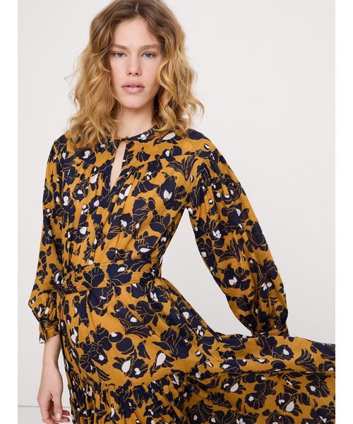 Banana Republic（バナナリパブリック）の「コットン ドロップウエスト マキシ シャツドレス（ワンピース・レディース・ベージュ/ネイビー・S/L/M/XS）」の9枚目の写真