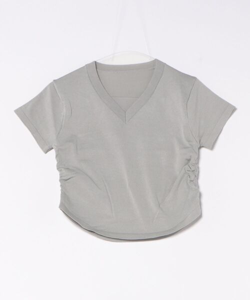 STYLEBLOCK（スタイルブロック）の「Vネックトップス（Tシャツ/カットソー・レディース・カーキ/グレー/ピンク/ホワイト/ベージュ系その他/ブラック/グリーン・FREE）」の9枚目の写真
