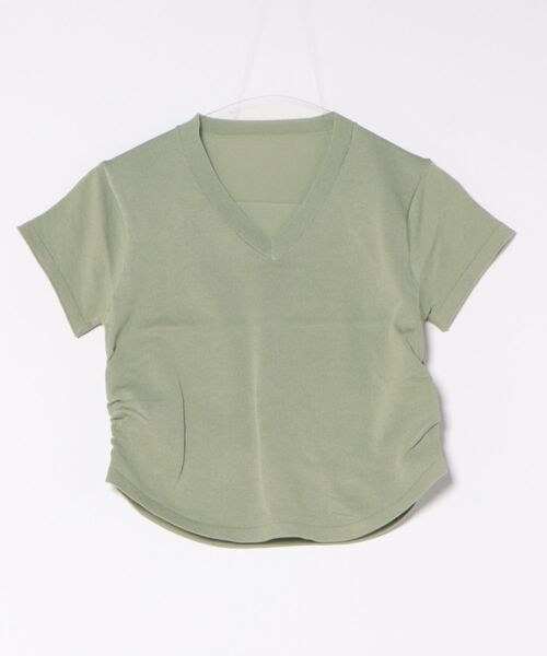 STYLEBLOCK（スタイルブロック）の「Vネックトップス（Tシャツ/カットソー・レディース・カーキ/グレー/ピンク/ホワイト/ベージュ系その他/ブラック/グリーン・FREE）」の12枚目の写真
