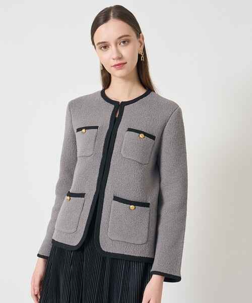 セール】ウールブークレポケットロング カーディガン（カーディガン