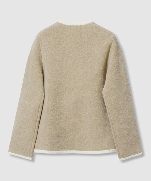 セール】ウールブークレポケットロング カーディガン（カーディガン