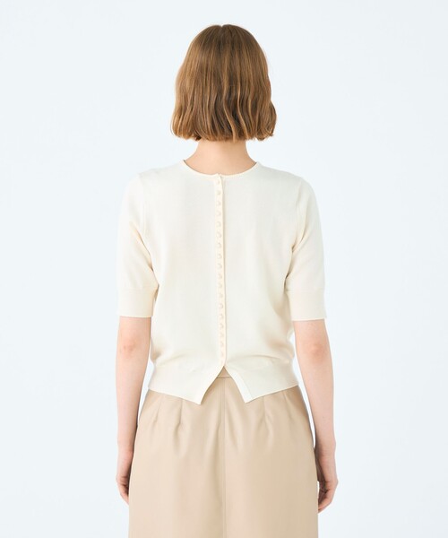 BALLSEY(ボールジィ)の「パールコンビ バックシャンハーフスリーブプルオーバー(ニット/セーター・レディース・ホワイト/ブラック・S/M)」の6枚目の写真