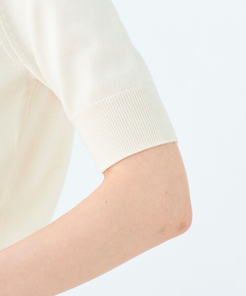 BALLSEY(ボールジィ)の「パールコンビ バックシャンハーフスリーブプルオーバー(ニット/セーター・レディース・ホワイト/ブラック・S/M)」の9枚目の写真