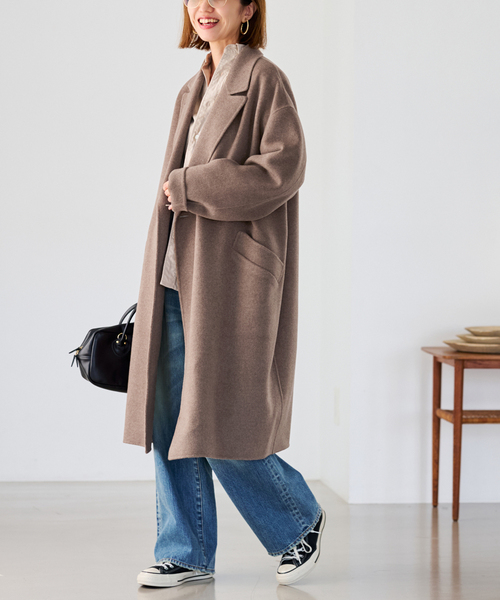 FRAMeWORK(フレームワーク)の「≪追加≫SUPER160'sダブルブレストコート(チェスターコート・レディース・ライトグレー/ブラウン/ネイビー・36/38)」の21枚目の写真