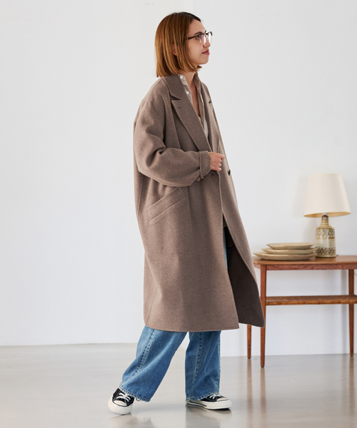 FRAMeWORK(フレームワーク)の「≪追加≫SUPER160'sダブルブレストコート(チェスターコート・レディース・ライトグレー/ブラウン/ネイビー・36/38)」の22枚目の写真