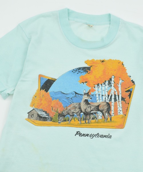 SCREEN STARS(スクリーンスターズ)の「【USED】80’s SCREEN STARS “deer” アニマル Tシャツ(Tシャツ/カットソー・メンズ・ブルー・MEDIUM)」の2枚目の写真