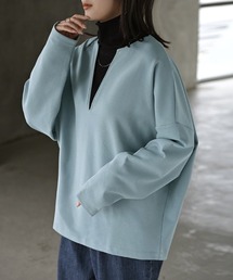 Tシャツ/カットソー（ブルー・ネイビー/青色系・Vネック