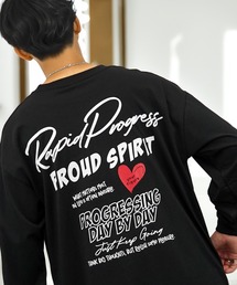 Candlestick（キャンドルスティック）の「ワイド グラフィック 長袖 Tシャツ 袖 ロゴ バックプリント ロンT（Tシャツ/カットソー）」