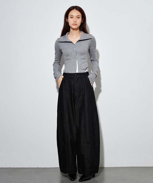 SUWDEE(スーディー)の「high waist curve denim pants(デニムパンツ・レディース・ブラック・L/M/S)」の2枚目の写真