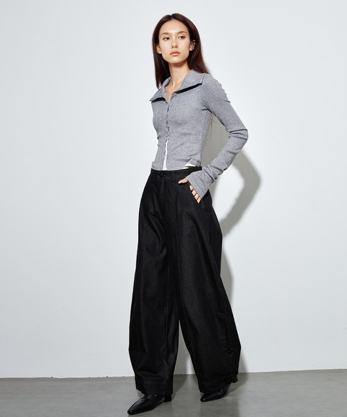 SUWDEE(スーディー)の「high waist curve denim pants(デニムパンツ・レディース・ブラック・L/M/S)」の3枚目の写真