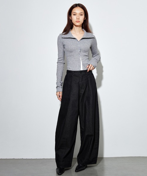 SUWDEE(スーディー)の「high waist curve denim pants(デニムパンツ・レディース・ブラック・L/M/S)」の6枚目の写真